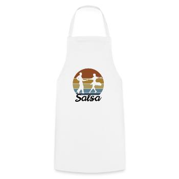 Salsa Danse Musique Danse Pratiquer le latin - Tablier de cuisine - blanc - Devant - AI Model Male 185 dark (185cm)