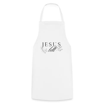 Jesus lebt - Kochschürze - Weiß - Vorne - AI Model Male 185 dark (185cm)