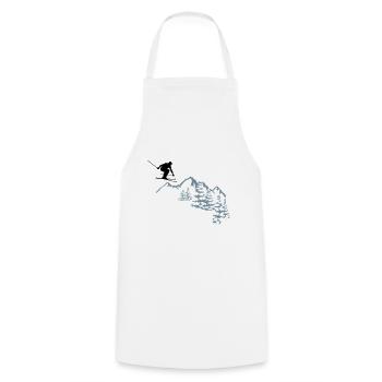 Skifahren, Ski, Berge, Alpen - Kochschürze - Weiß - Vorne - AI Model Male 185 dark (185cm)
