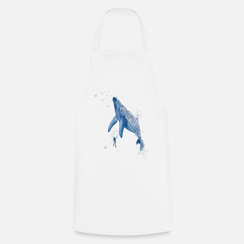 Anchor Whale Diver - Cooking Apron - white