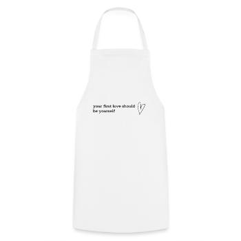 your first love should be yourself - Cooking Apron - white - Front - AI Model Male 185 dark (185cm)