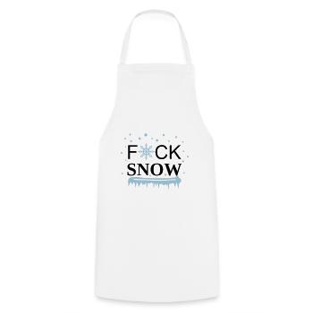I hate snow, I hate winter - Fuck Snow - Cooking Apron - white - Front - AI Model Male 185 dark (185cm)
