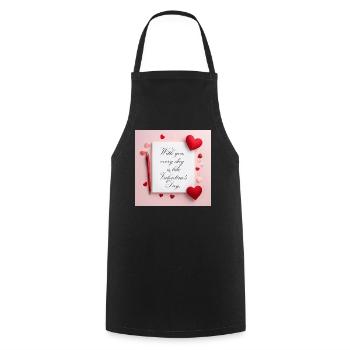 Eternal Love - Valentine's Day Gift - Cooking Apron - black - Front - AI Model Male 185 dark (185cm)