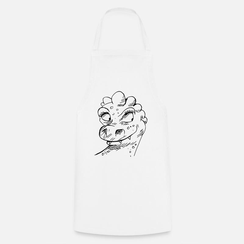 Drôle de design de tête de dragon - Tablier de cuisine - blanc