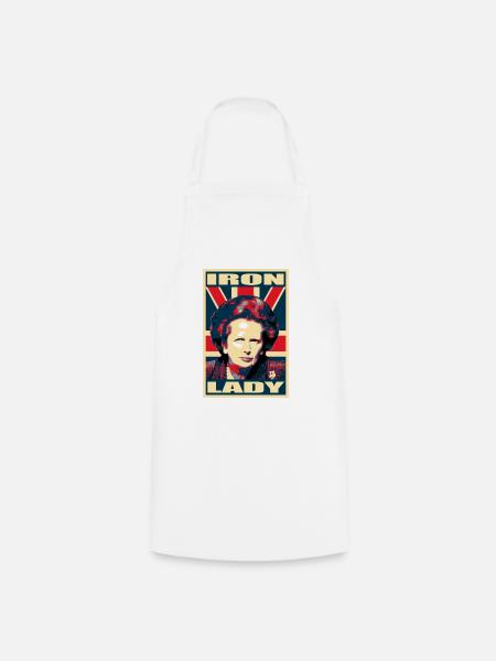 Iron Lady PropagandaPlakat PopArt - Kochschürze - Weiß