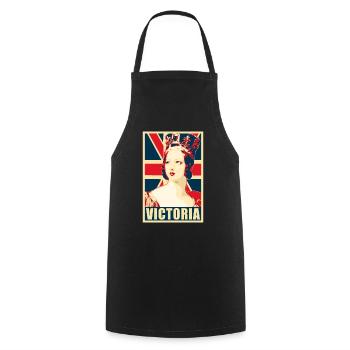 Queen Victoria - Cooking Apron - black - Front - AI Model Male 185 dark (185cm)