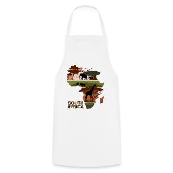 Afrique du Sud Sunset - Tablier de cuisine - blanc - Devant - AI Model Male 185 dark (185cm)