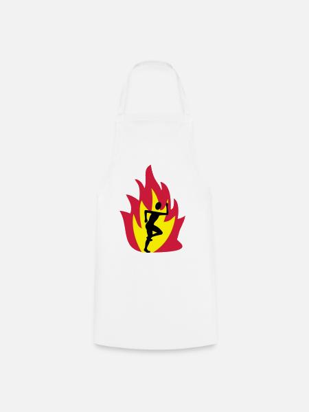 Runner flame - Cooking Apron - white