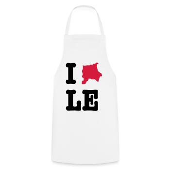 I Love Leipzig (I heart LE) - Stadtumrisse - Kochschürze - Weiß - Vorne - AI Model Male 185 dark (185cm)