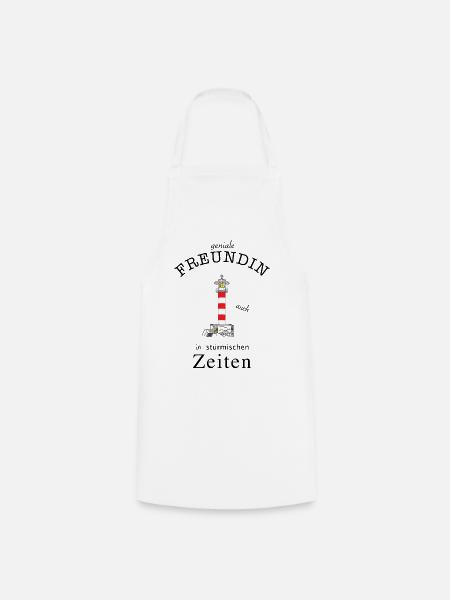 Für eine geniale Freundin Leuchtturm Handzeichnung - Kochschürze - Weiß