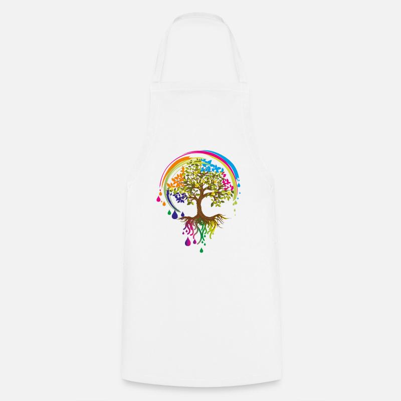 colourful tree - Cooking Apron - white