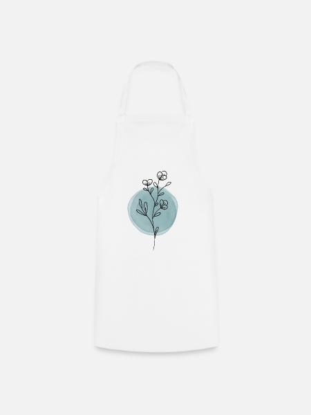 Blume Floral simple blau - Kochschürze - Weiß