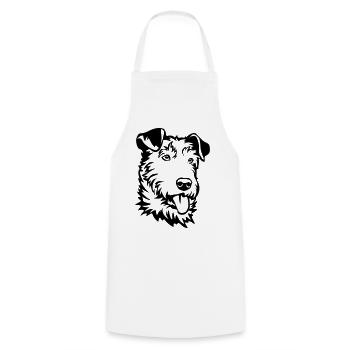 Irish Terrier Head - Cooking Apron - white - Front - AI Model Male 185 dark (185cm)