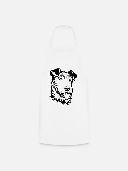 Irish Terrier Kopf - Kochschürze - Weiß