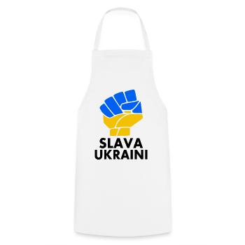 Ukraine - Cooking Apron - white - Front - AI Model Male 185 dark (185cm)