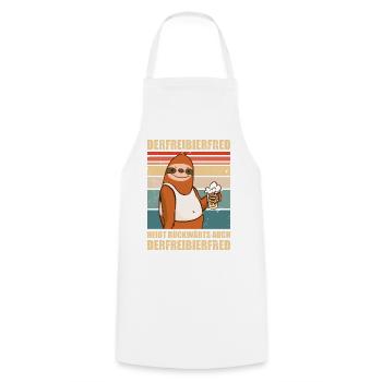 Faultier Spruch Bier Derfreibierfred Party Saufen - Kochschürze - Weiß - Vorne - AI Model Male 185 dark (185cm)