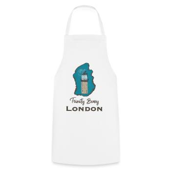Londres, Trinity Buoy Lighthouse, Pixel Art - Tablier de cuisine - blanc - Devant - AI Model Male 185 dark (185cm)