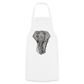 Afrikanischer Elefant - Kochschürze - Weiß - Vorne - AI Model Male 185 dark (185cm)