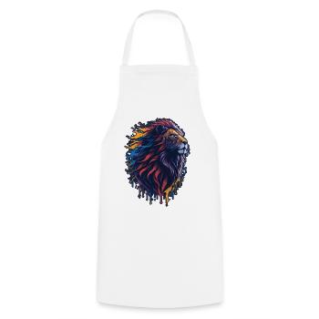 Lion - Cooking Apron - white - Front - AI Model Male 185 dark (185cm)