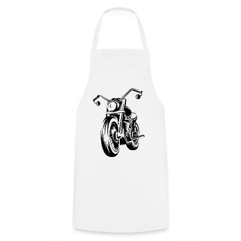 custom bike motorcycle rider illustration chopper - Cooking Apron - white - Front - AI Model Male 185 dark (185cm)