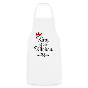 King of the Kitchen - Cooking Apron - white - Front - AI Model Male 185 dark (185cm)