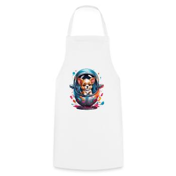 Space puppy in spacesuit - Cooking Apron - white - Front - AI Model Male 185 dark (185cm)