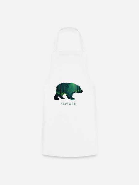 BEAR - STAY WILD - Kochschürze - Weiß