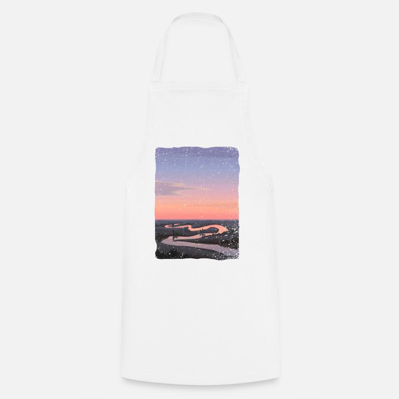 River reflected in the sunset - Cooking Apron - white