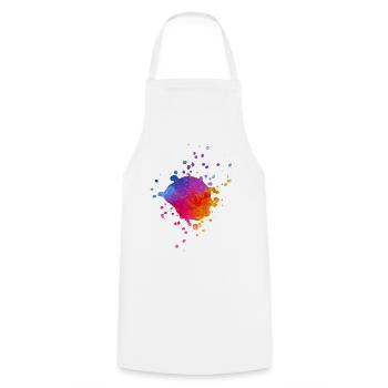Colorful Paint Splashes - Gradient Watercolor Painting - Cooking Apron - white - Front - AI Model Male 185 dark (185cm)