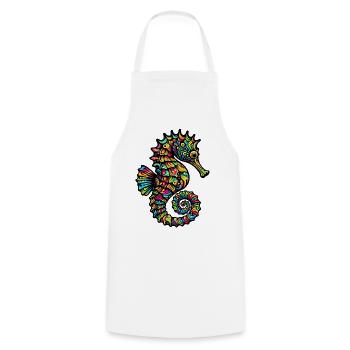 hippocampe - Tablier de cuisine - blanc - Devant - AI Model Male 185 dark (185cm)