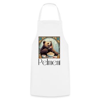 Pelmeni Bear Russian Gift - Cooking Apron - white - Front - AI Model Male 185 dark (185cm)