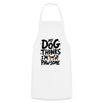 MY DOG THINKS I'M PAW-SOME - Cooking Apron - white - Front - AI Model Male 185 dark (185cm)