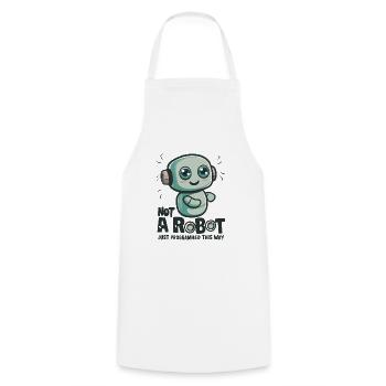 Pas un robot, juste programmé de cette façon - Tablier de cuisine - blanc - Devant - AI Model Male 185 dark (185cm)