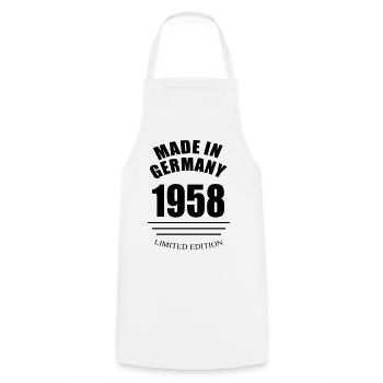 Fabriqué en Allemagne 1958 Édition limitée - Tablier de cuisine - blanc - Devant - AI Model Male 185 dark (185cm)