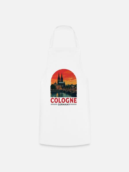 Cologne Germany – Stadtbild Design - Kochschürze - Weiß
