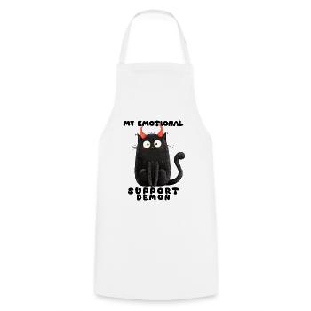 Emotionaler Support-Dämon – Lustige Katzen Edition - Kochschürze - Weiß - Vorne - AI Model Male 185 dark (185cm)