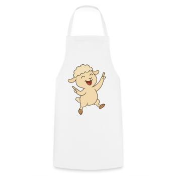 Dancing Lamb - Cooking Apron - white - Front - AI Model Male 185 dark (185cm)