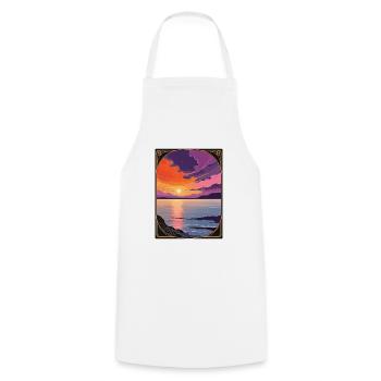Bewitching Coastal Sunset - Cooking Apron - white - Front - AI Model Male 185 dark (185cm)
