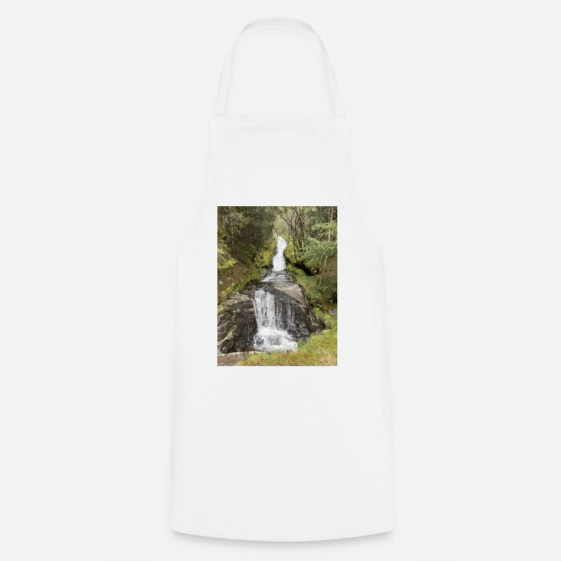 Nature Park Waterfall Design - Cooking Apron - white