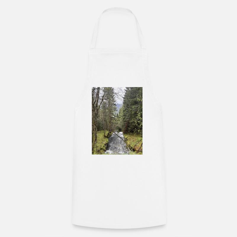 Natural landscape with river and trees - Cooking Apron - white