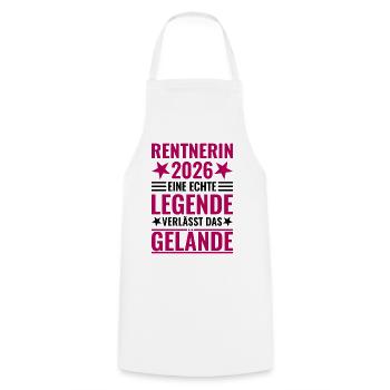 Pensioner 2026 A legend leaves the site - Cooking Apron - white - Front - AI Model Male 185 dark (185cm)