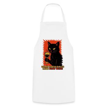 Lustiges Halloween Motiv mit schwarzer Katze - Kochschürze - Weiß - Vorne - AI Model Male 185 dark (185cm)