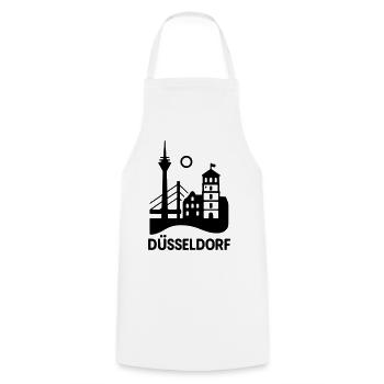 Dusseldorf Landmark Silhouette - Cooking Apron - white - Front - AI Model Male 185 dark (185cm)