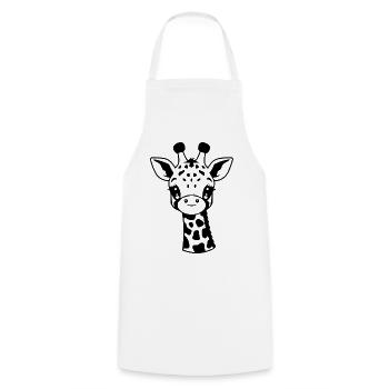 Giraffe T-shirt Gift - Cooking Apron - white - Front - AI Model Male 185 dark (185cm)
