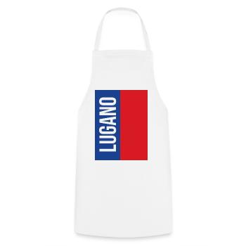 Lugano Souvenir T-Shirt Ticino - Cooking Apron - white - Front - AI Model Male 185 dark (185cm)
