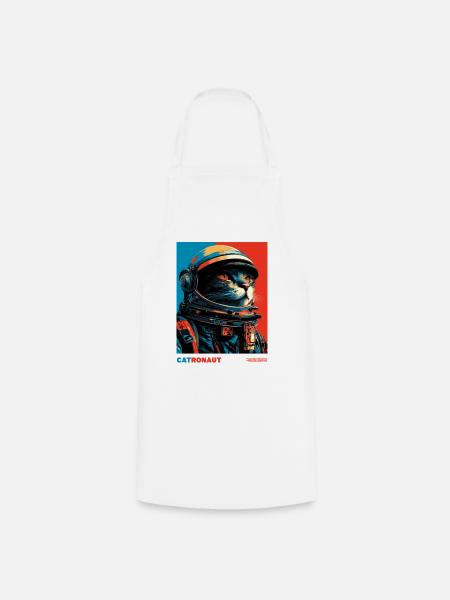 Katzenastronaut - Kochschürze - Weiß