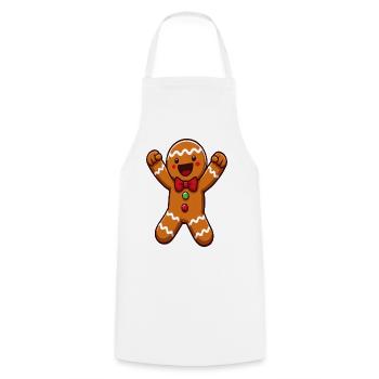 Frohe Lebkuchenmann-Weihnachtszeichentrickserie - Kochschürze - Weiß - Vorne - AI Model Male 185 dark (185cm)