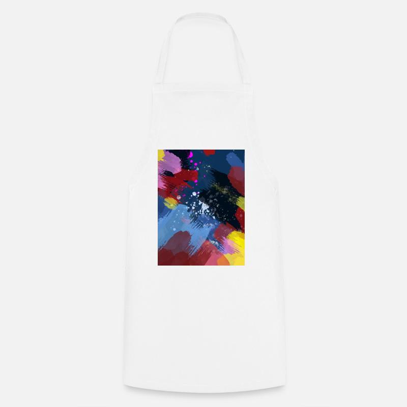 Color Explosion Ink Strips - Cooking Apron - white