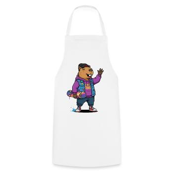 Beaver Skate Vibes Pullover Hoodie - Cooking Apron - white - Front - AI Model Male 185 dark (185cm)