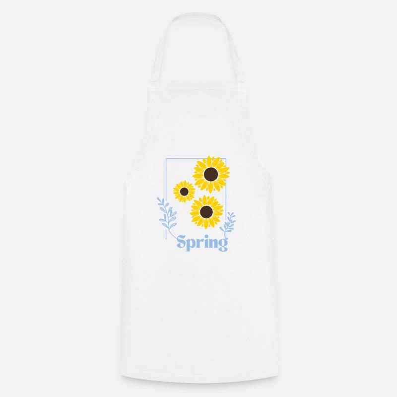 Spring Sunflower Shirt - Cooking Apron - white
